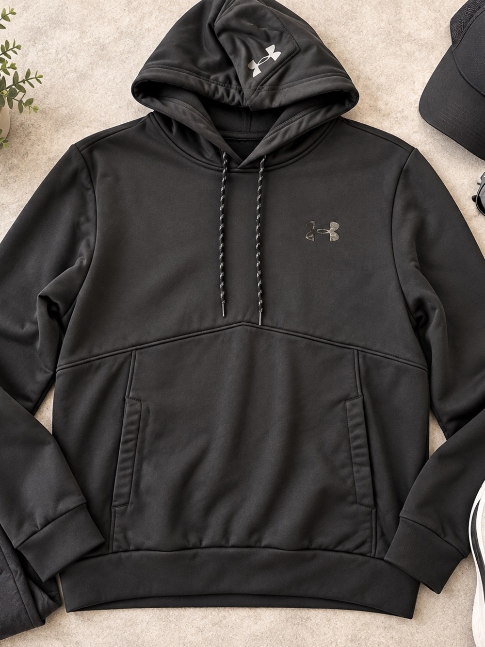 Under Armour Black Pullover Hoodie with Logo